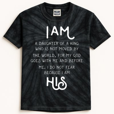 I Am His A Daughter Of A King Quote Kids Tie-Dye T-Shirt