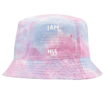 I Am His A Daughter Of A King Quote Tie-Dyed Bucket Hat