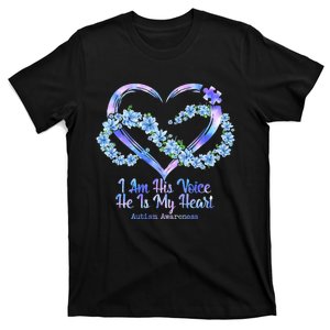 I Am His Voice He Is My Heart Autism Awareness T-Shirt