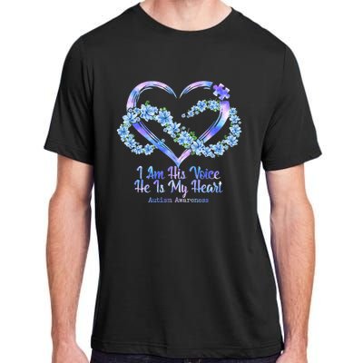 I Am His Voice He Is My Heart Autism Awareness Adult ChromaSoft Performance T-Shirt