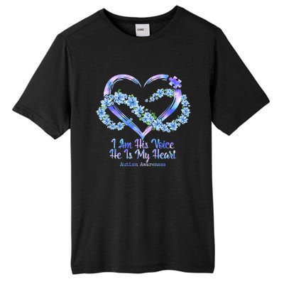 I Am His Voice He Is My Heart Autism Awareness Tall Fusion ChromaSoft Performance T-Shirt