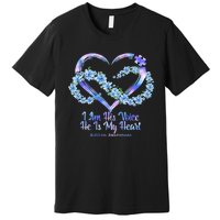 I Am His Voice He Is My Heart Autism Awareness Premium T-Shirt