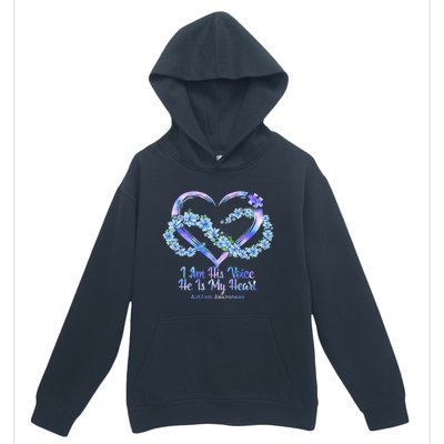 I Am His Voice He Is My Heart Autism Awareness Urban Pullover Hoodie