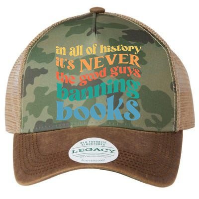 In All History Its Never The Good Guys Banning Books Retro Legacy Tie Dye Trucker Hat