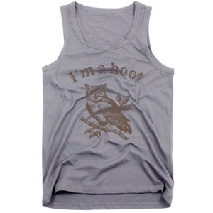 IM A Hoot Owl Bird Pun Sarcastic Jokes Tank Top