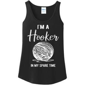 IM A Hooker In My Spare Time Funny Crocheting Ladies Essential Tank