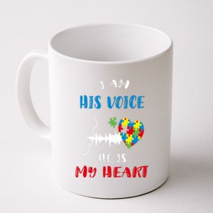 I Am His Voice He Is My Heart Autism Awareness Gift Coffee Mug