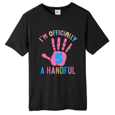 IM A Handful Five 5th Birthday Girl Boy Tall Fusion ChromaSoft Performance T-Shirt