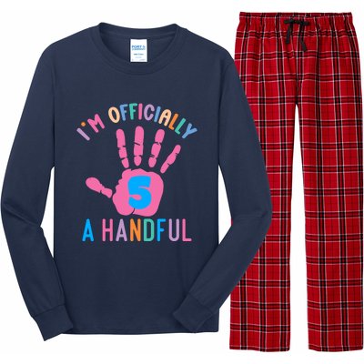 IM A Handful Five 5th Birthday Girl Boy Long Sleeve Pajama Set