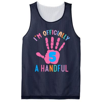 IM A Handful Five 5th Birthday Girl Boy Mesh Reversible Basketball Jersey Tank