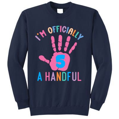 IM A Handful Five 5th Birthday Girl Boy Tall Sweatshirt