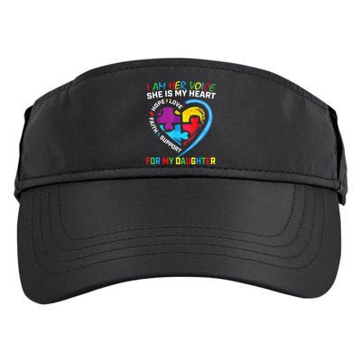 I Am Her Voice Daughter Autism Awareness Mom Dad Puzzle Adult Drive Performance Visor