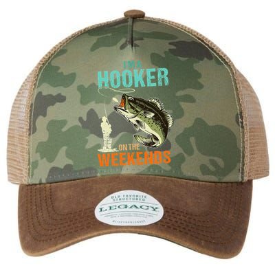 Im A Hooker On The Weekend Funny Fishing Fisherman Vintage Legacy Tie Dye Trucker Hat
