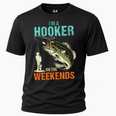 Im A Hooker On The Weekend Funny Fishing Fisherman Vintage Performance Shirt