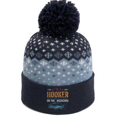 Im A Hooker On The Weekend Fish Fishing Dad The Baniff Cuffed Pom Beanie