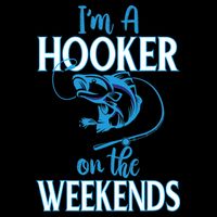 I'm A Hooker On The Weekends Fishing Fish Lover Stripe Pom Pom Beanie