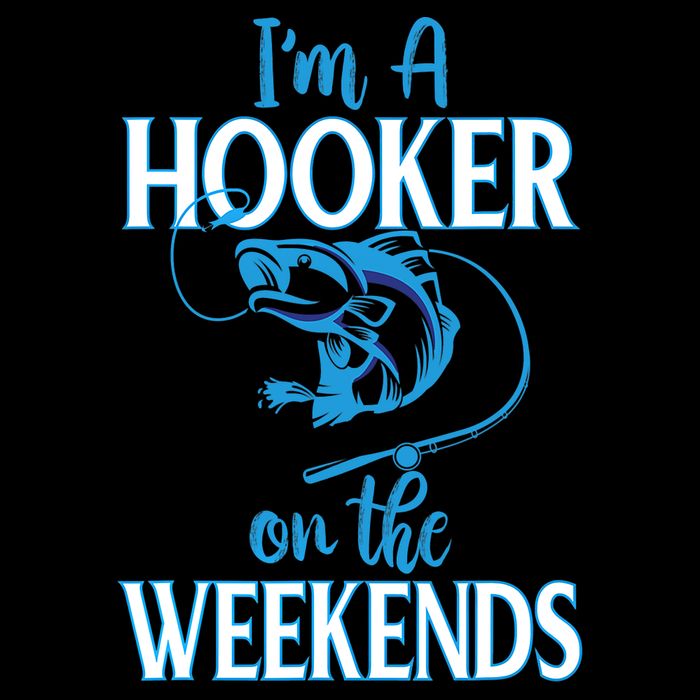 I'm A Hooker On The Weekends Fishing Fish Lover Stripe Pom Pom Beanie