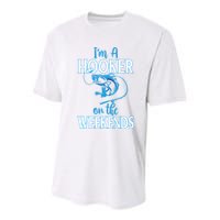 I'm A Hooker On The Weekends Fishing Fish Lover Youth Performance Sprint T-Shirt