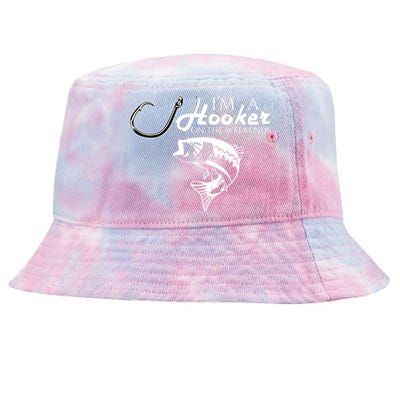 I'm A Hooker On The Weekends Fishing Gift Tie-Dyed Bucket Hat