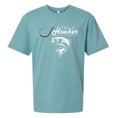 I'm A Hooker On The Weekends Fishing Gift Sueded Cloud Jersey T-Shirt