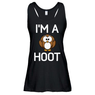 Im A Hoot Owl Pun Funny Jokes Sarcastic Sayings. Ladies Essential Flowy Tank