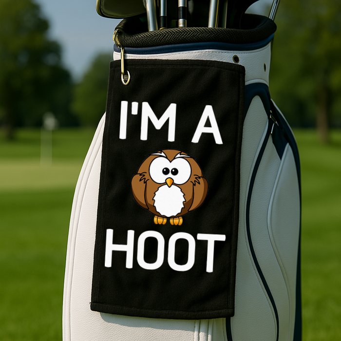 Im A Hoot Owl Pun Funny Jokes Sarcastic Sayings. Golf Towel