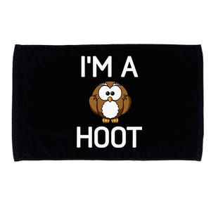 Im A Hoot Owl Pun Funny Jokes Sarcastic Sayings. Microfiber Hand Towel