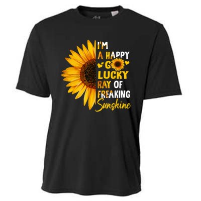 Im A Happy Go Lucky Ray Of Freaking SunShine Sunflower Cooling Performance Crew T-Shirt