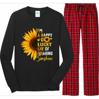 Im A Happy Go Lucky Ray Of Freaking SunShine Sunflower Long Sleeve Pajama Set