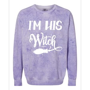 I Am His Witch Halloween Costume Fiancée Friend Wife Gift Colorblast Crewneck Sweatshirt