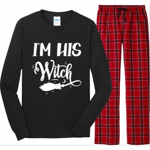 I Am His Witch Halloween Costume Fiancée Friend Wife Gift Long Sleeve Pajama Set