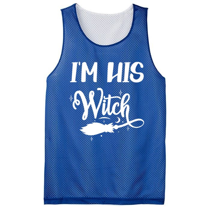 I Am His Witch Halloween Costume Fiancée Friend Wife Gift Mesh Reversible Basketball Jersey Tank