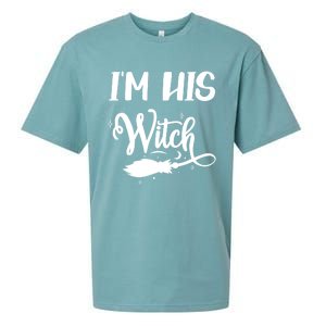 I Am His Witch Halloween Costume Fiancée Friend Wife Gift Sueded Cloud Jersey T-Shirt