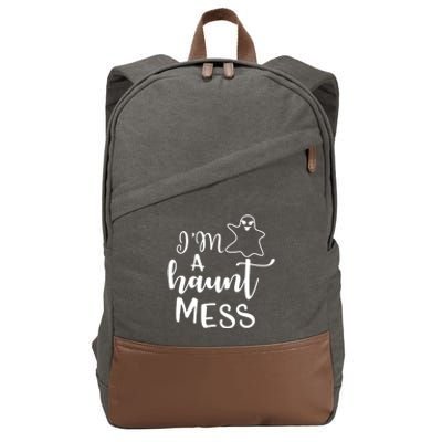 I'm A Haunt Mess Halloween Halloween Hallowen Mom Gift Cotton Canvas Backpack