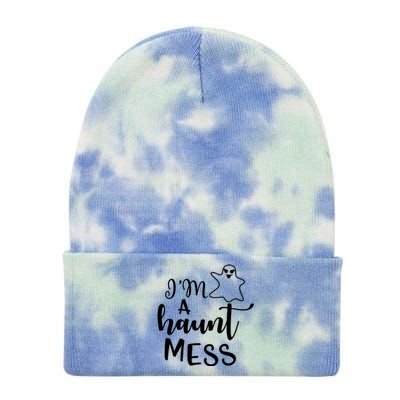 I'm A Haunt Mess Halloween Halloween Hallowen Mom Gift Tie Dye 12in Knit Beanie