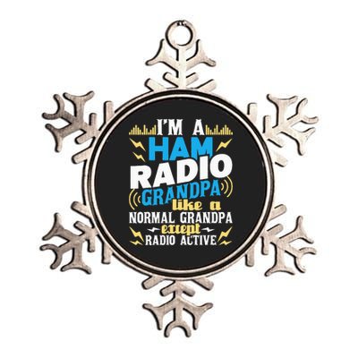 I'm A Ham Radio Grandpa Ham Radio Amateur Radio Operator Metallic Star Ornament