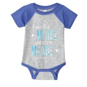 I Am His Voice He Is My Heart Autism Awareness Cool Gift Infant Baby Jersey Bodysuit