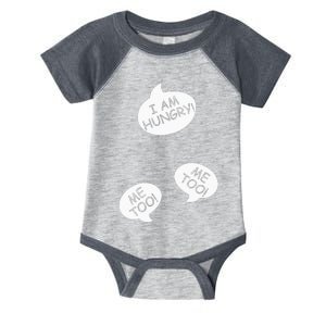 I Am Hungry Me To Baby Bump Design Twins Twin Pregnancy Infant Baby Jersey Bodysuit