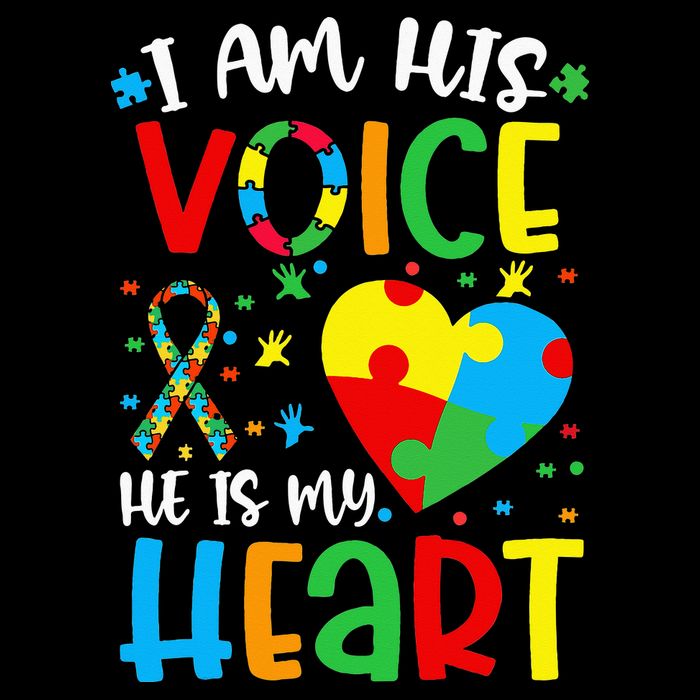 I am His Voice Mom Mama Autistic Autism Awareness Month Bucket Hat