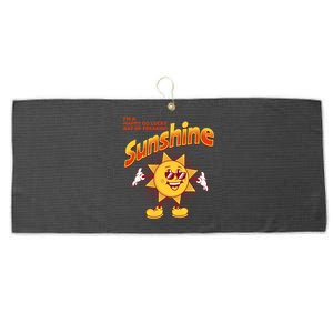 I'm A Happy Go Lucky Ray Of Freaking Sunshine Sarcastic Gift Large Microfiber Waffle Golf Towel