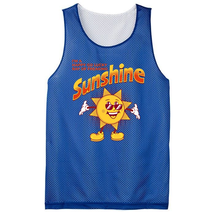 I'm A Happy Go Lucky Ray Of Freaking Sunshine Sarcastic Gift Mesh Reversible Basketball Jersey Tank