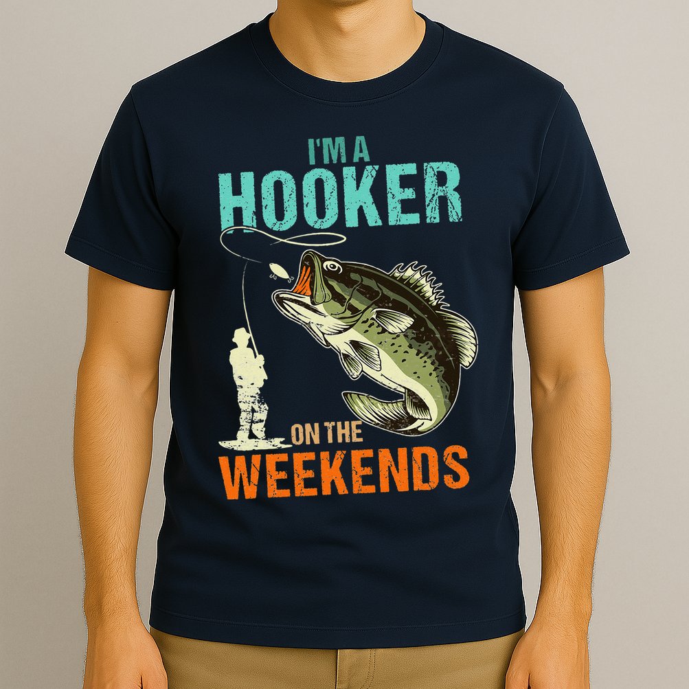 I'm A Hooker On The Weekend Funny Fisherman Vintage T-Shirt