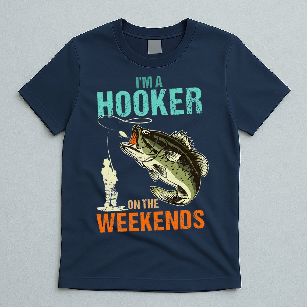 I'm A Hooker On The Weekend Funny Fisherman Vintage T-Shirt