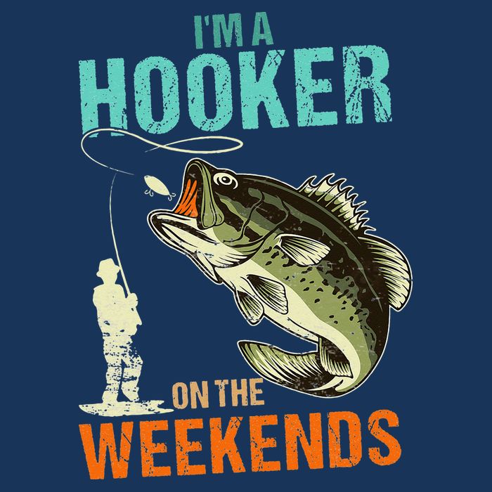 I'm A Hooker On The Weekend Funny Fisherman Vintage Bucket Hat