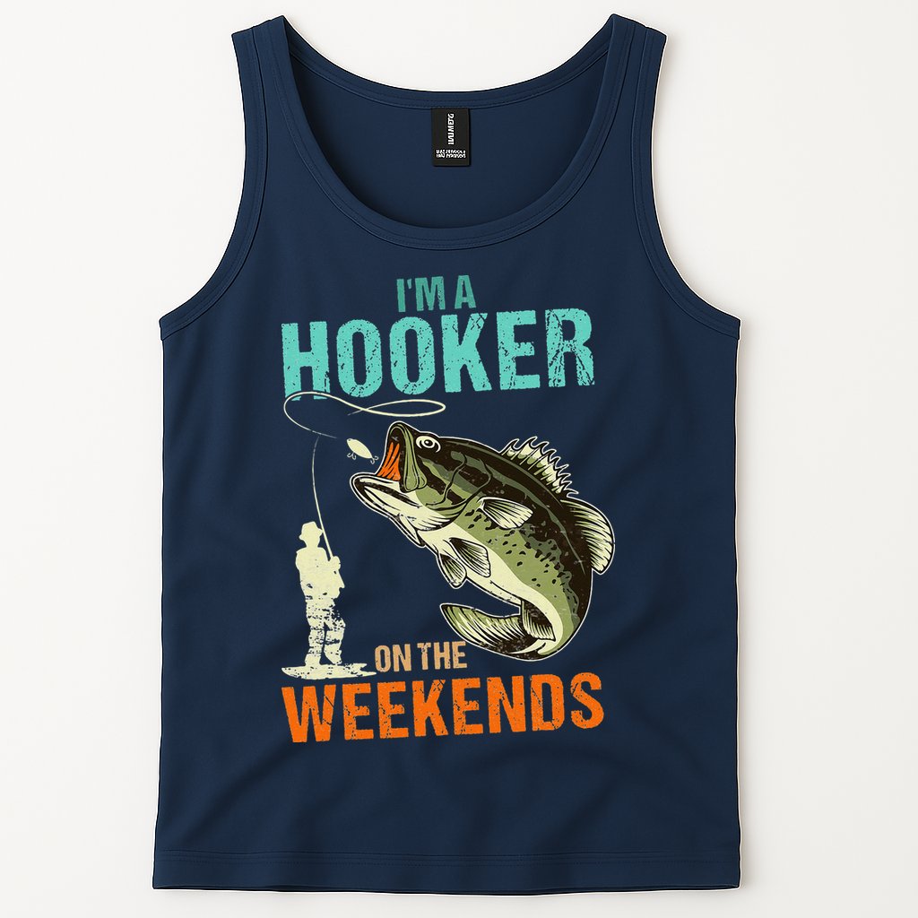 I'm A Hooker On The Weekend Funny Fisherman Vintage Tank Top