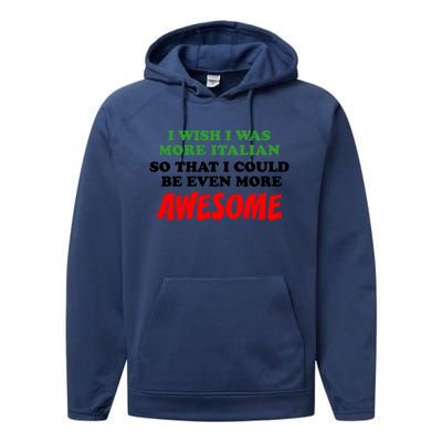 Italian American Heritage Even More Awesome Proud Gift Performance Fleece Hoodie