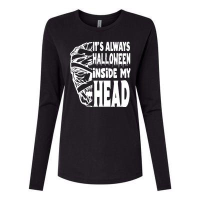 Its Always Halloween Inside My Head Zombie Womens Cotton Relaxed Long Sleeve T-Shirt