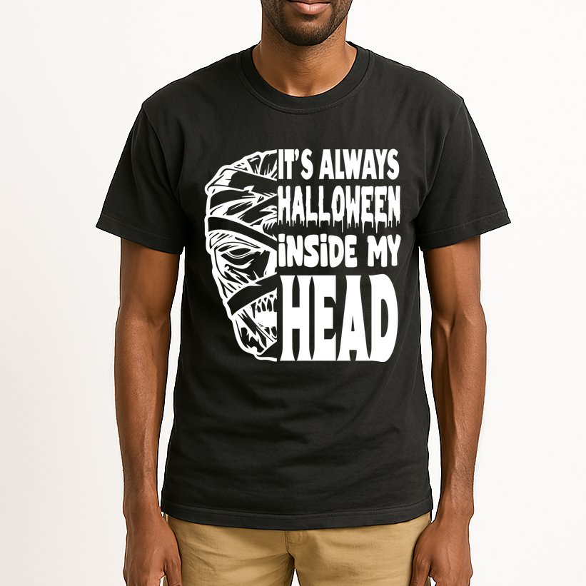 Its Always Halloween Inside My Head Zombie Tall T-Shirt