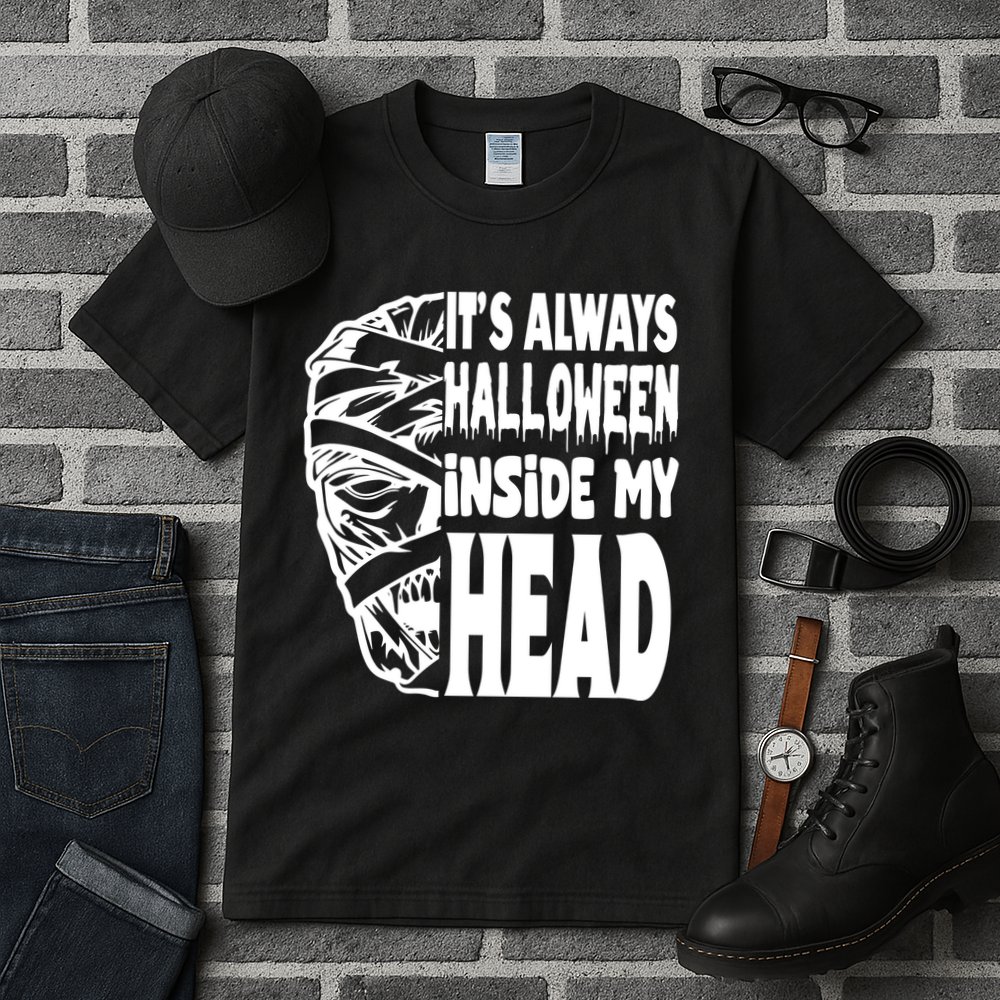 Its Always Halloween Inside My Head Zombie Tall T-Shirt