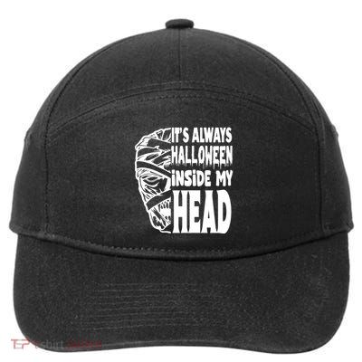 Its Always Halloween Inside My Head Zombie 7-Panel Snapback Hat
